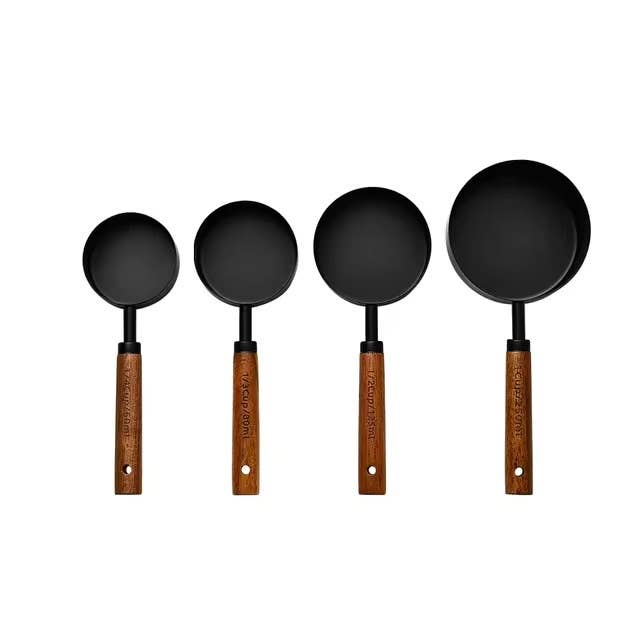 Black Stainless Steel Measuring Cups Set