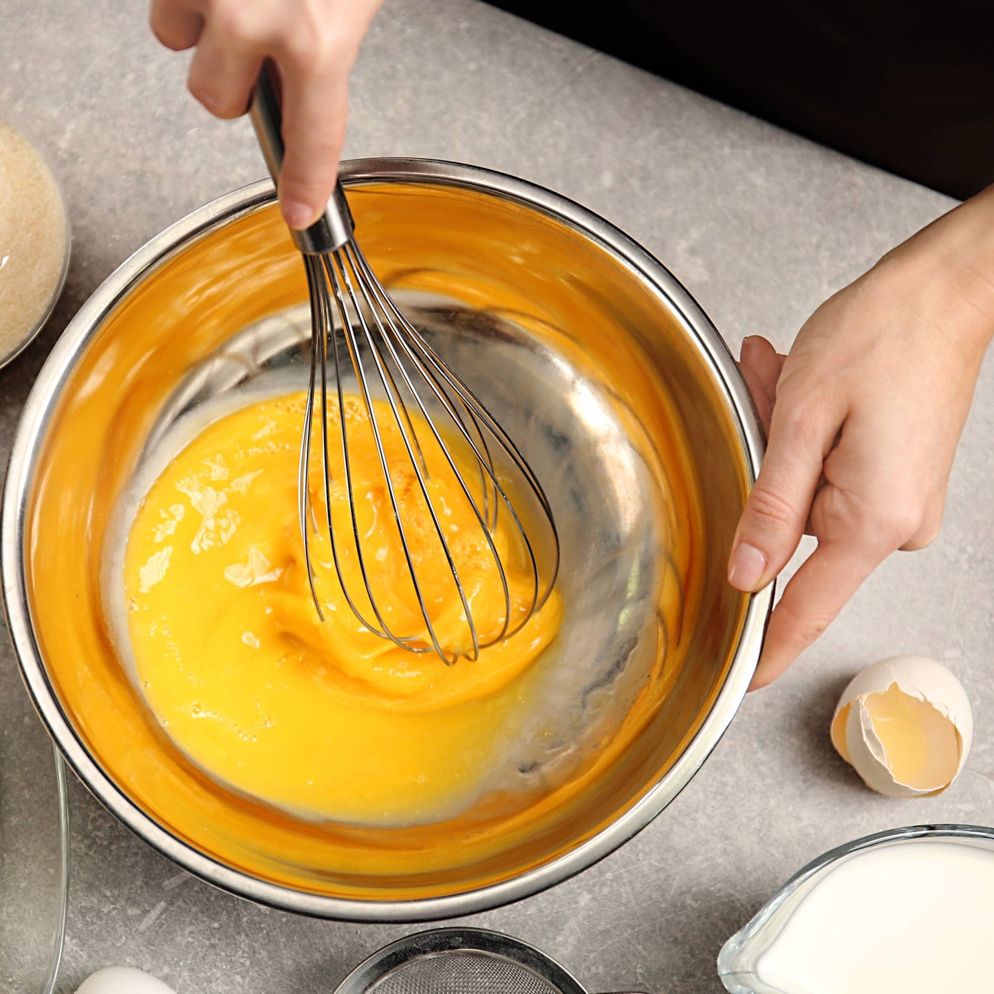 Stainless Steel French Whisk, 12"