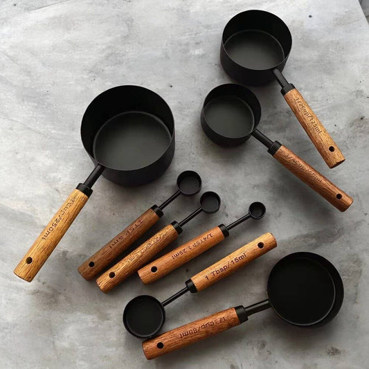 Black Stainless Steel Measuring Cups Set